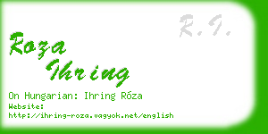 roza ihring business card